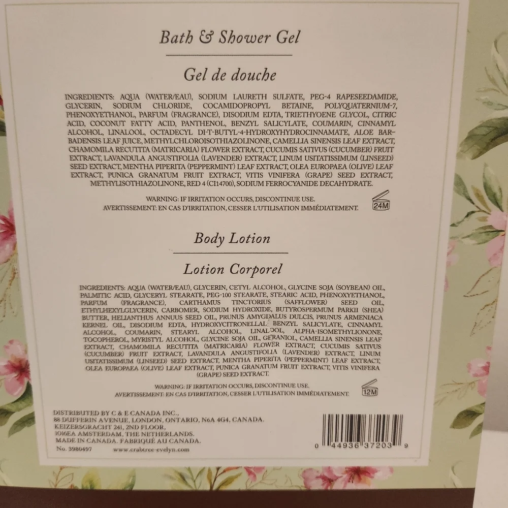3-pc Crabtree & Evelyn Sweet Almond Oil Gift Set Body Lotion, Bath & Shower Wash